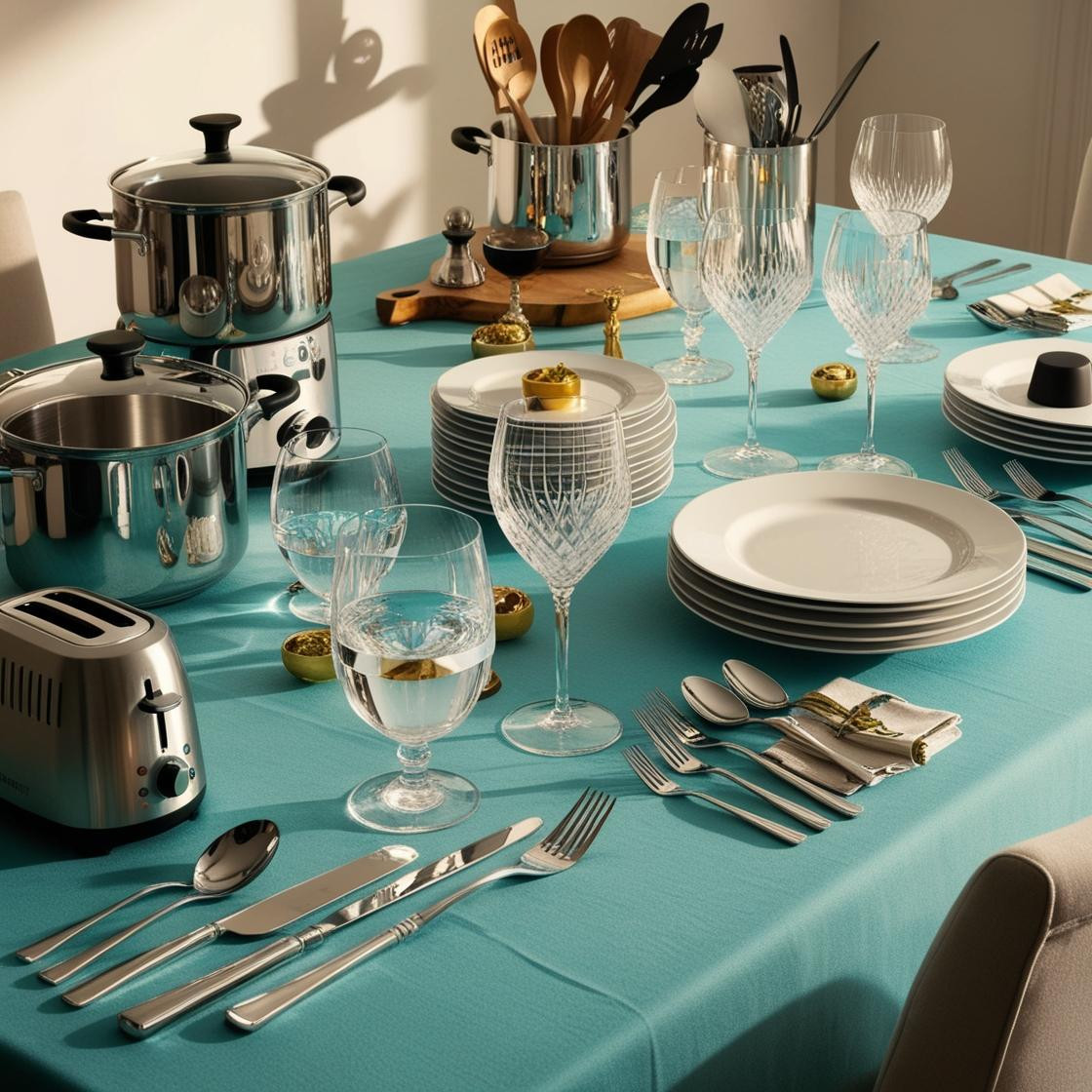 Cutlery and a complete kitchen